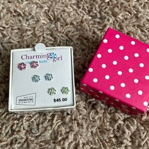 Charming Girl 3 set sterling silver studs